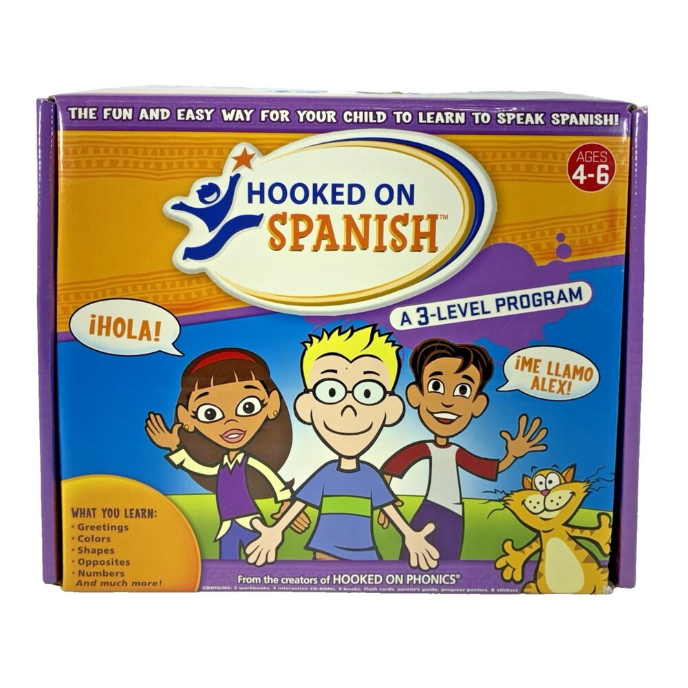 Hooked on Spanish Vintage 2006 Hooked on Phonics Complete Open Box